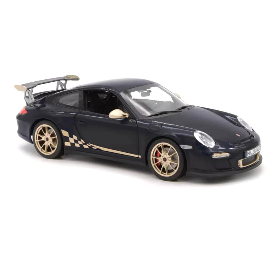 Norev Die Cast Collectables - 1:18 2009 Porsche 911 GT3 RS - Black and white gold Metallic