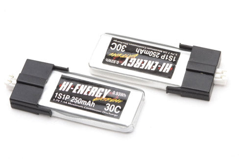 Hi-Energy Extreme 1S 250mAh 30C Li-Po (2pcs)