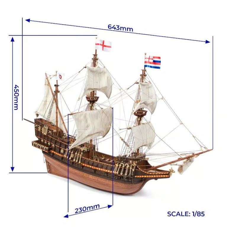 OcCre 1/85 HMS Golden Hind Wooden Boat Kit OC12003