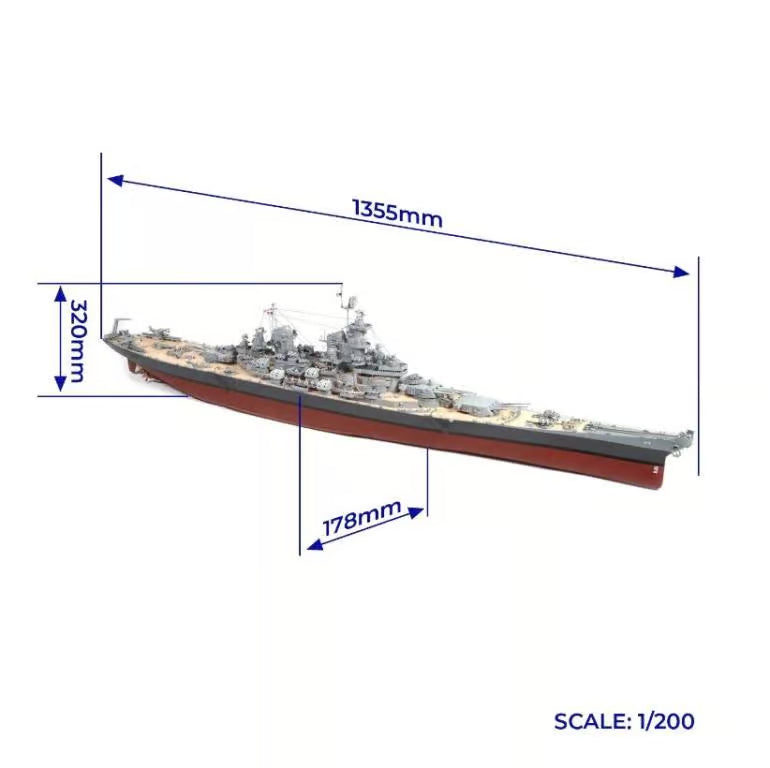 OcCre 1/200 USS Missouri BB-63 Wooden Boat Kit OC16002