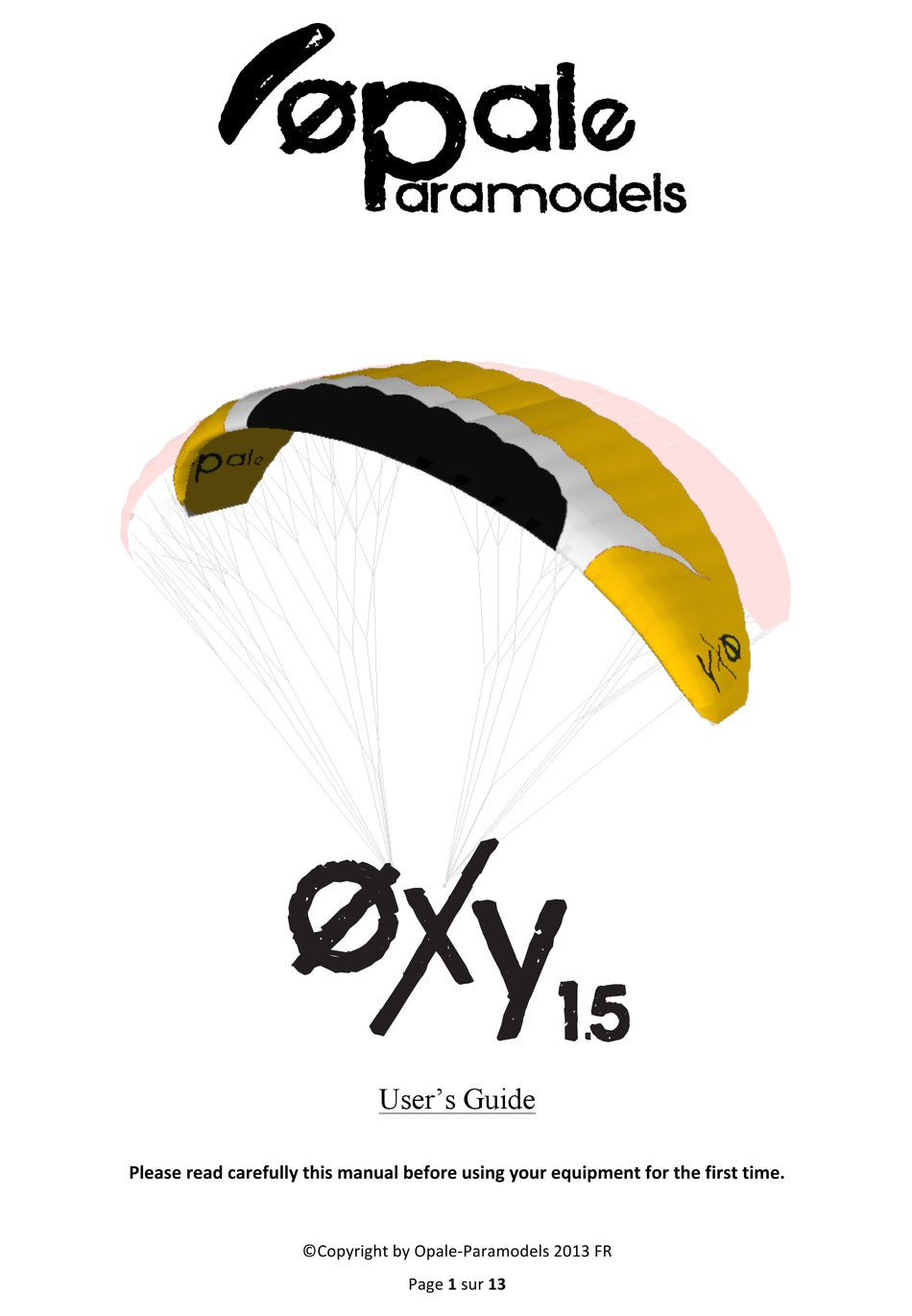 Opale Oxy 1.5 Wing (Yellow)- SECOND HAND