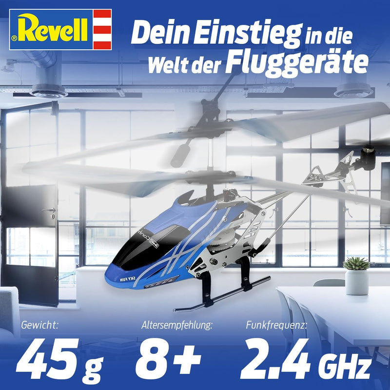 Revell Control 23982 Remote Control Helicopter Sky Fun With Precise 2.4 GHz Control Gyro 3 Channel Easy To Fly