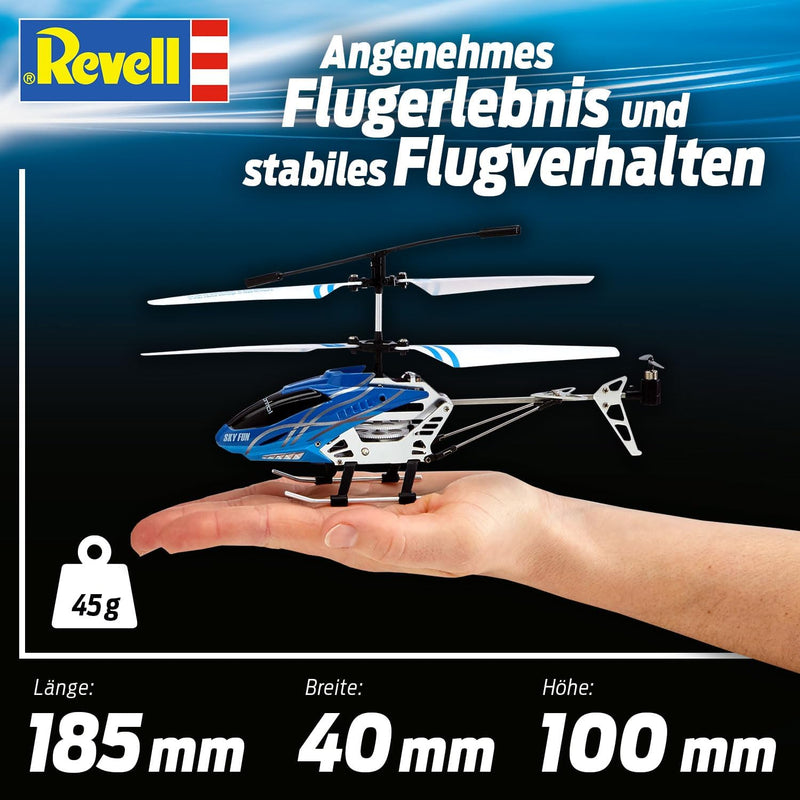 Revell Control 23982 Remote Control Helicopter Sky Fun With Precise 2.4 GHz Control Gyro 3 Channel Easy To Fly