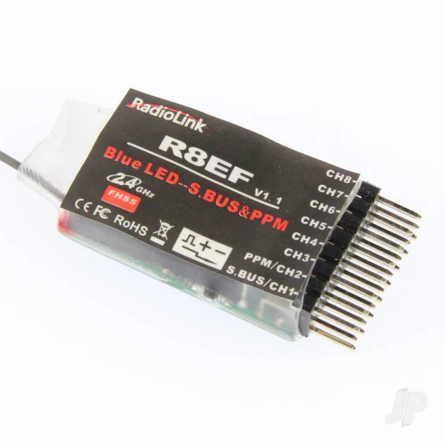 T8FB 2.4GHz 8-Channel Transmitter with R8EF Receivers (Bluetooth) - No outer box