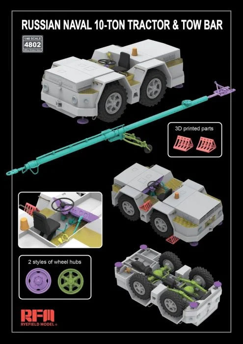 Ryefield Models 1:48 scale Russian Navel 10-Ton Tractor & Tow Bar RM4802