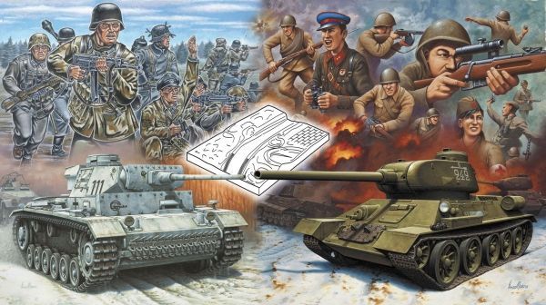 Revell 1/72 Stalingrad Battle Pz.Kpfw.III & T-34 with German & Soviet Infantry kit 03189