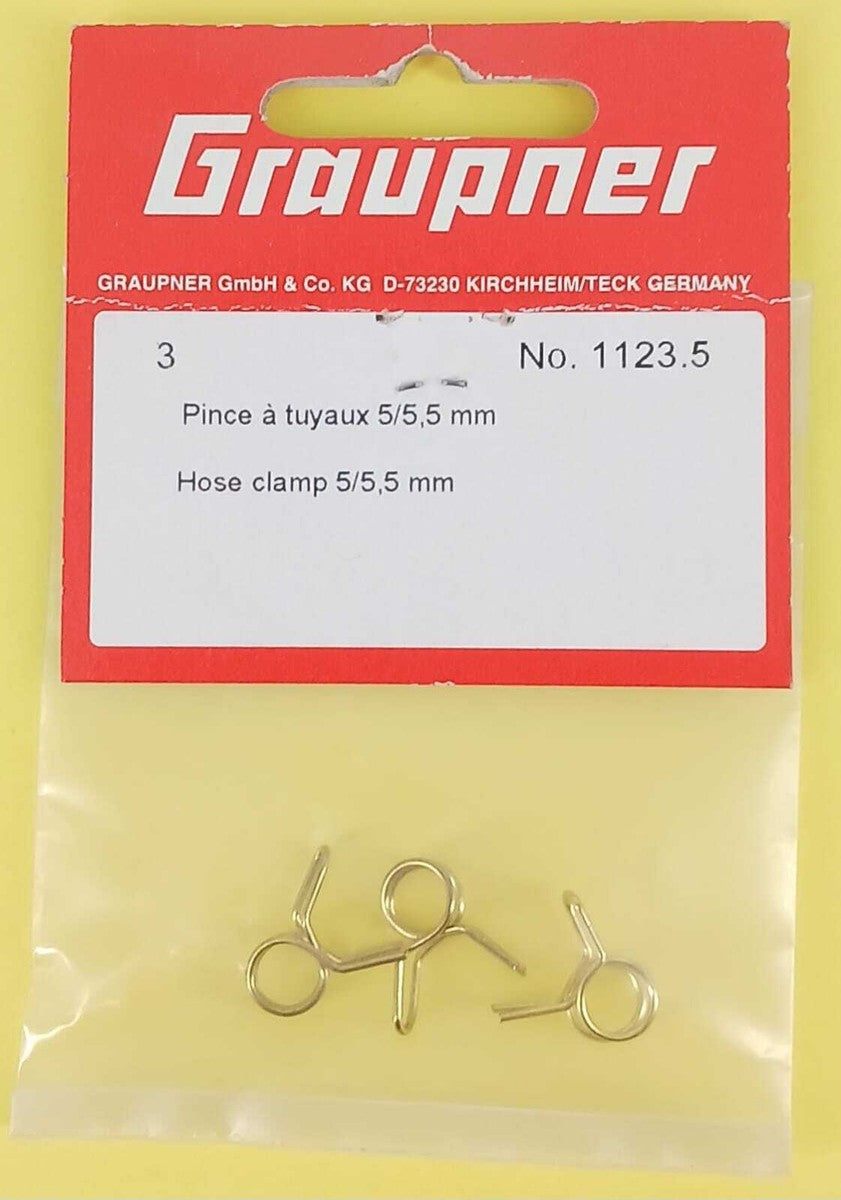 Graupner Fuel Tube Clips 5mm - Pack of 3