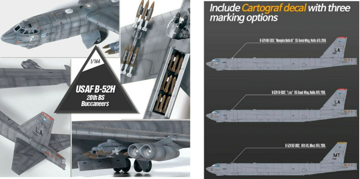 Academy 1/144 USAF B052H Stratofortress 20th BS Buccaneers Kit AC12622