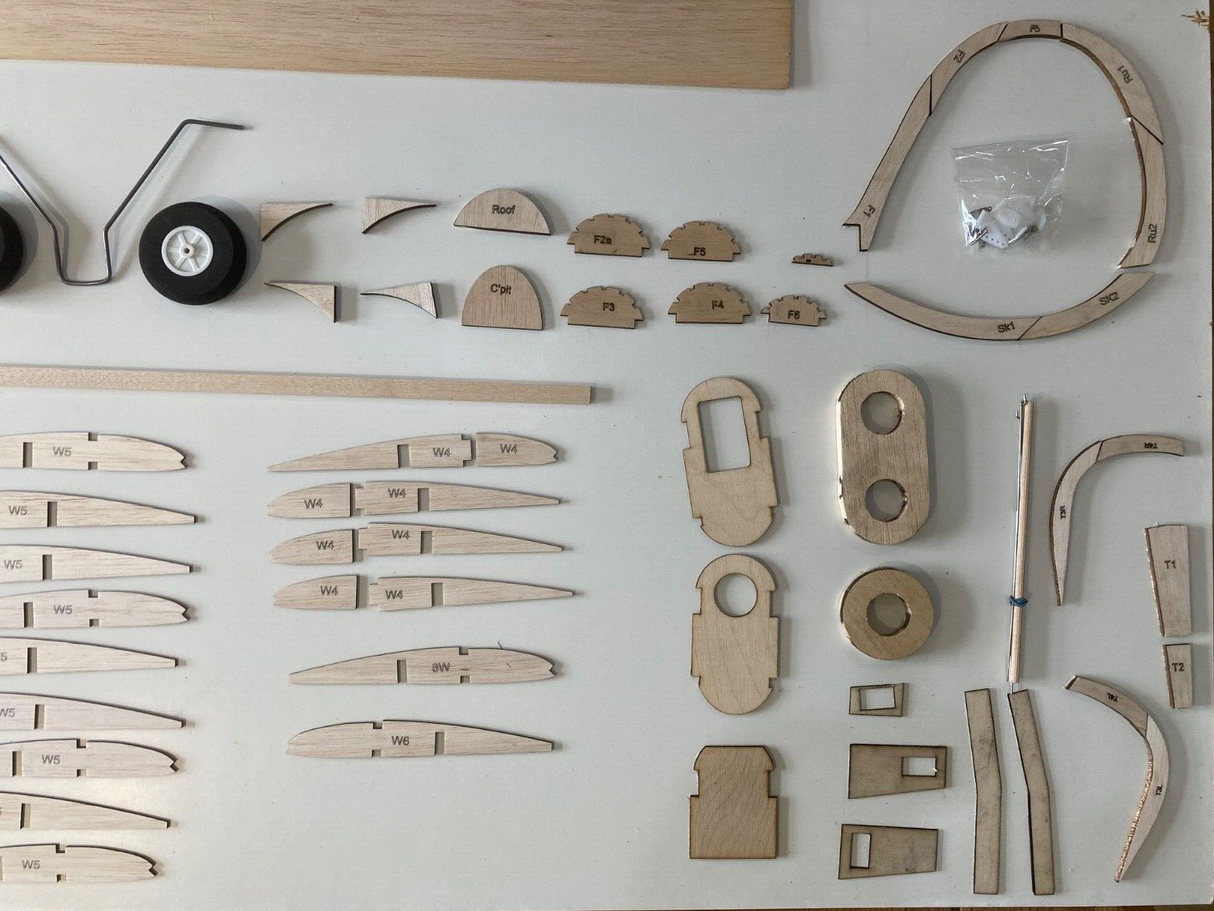 The Model Barn Buzzard Kit. A balsa and ply vintage style high wing model kit