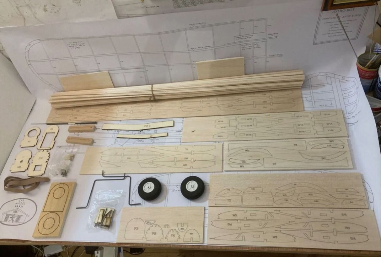 The Model Barn Astro Boy Kit. A balsa and ply vintage style model kit