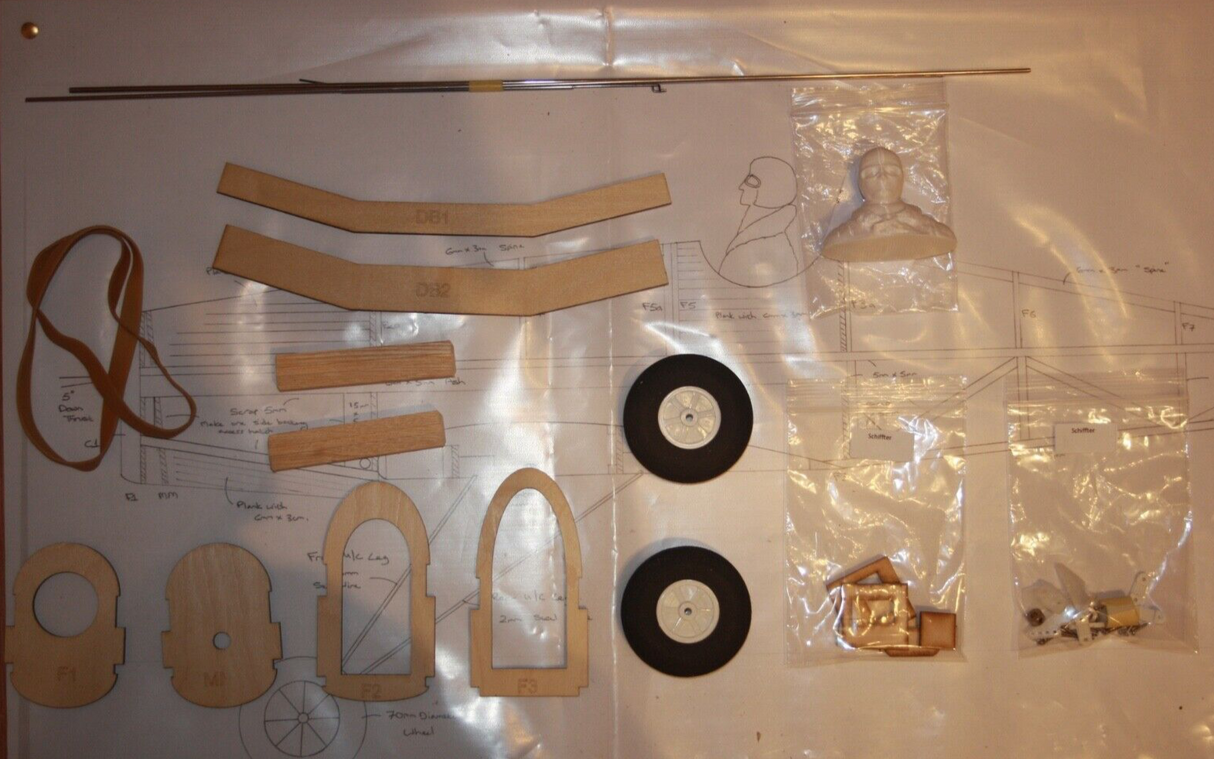 The Model Barn Schiffter Kit. A balsa and ply vintage style low wing model kit