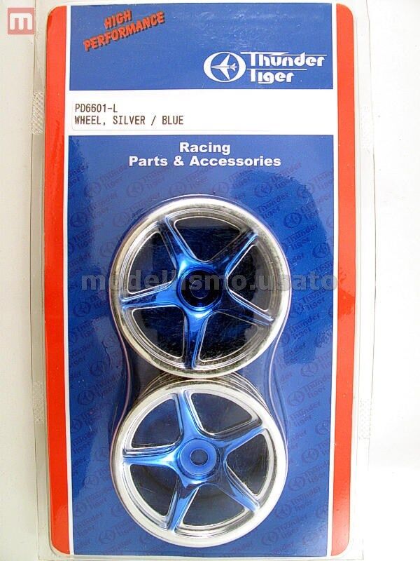 Thunder Tiger Wheel - Silver/Blue - Pair PD6601-L (Box22)
