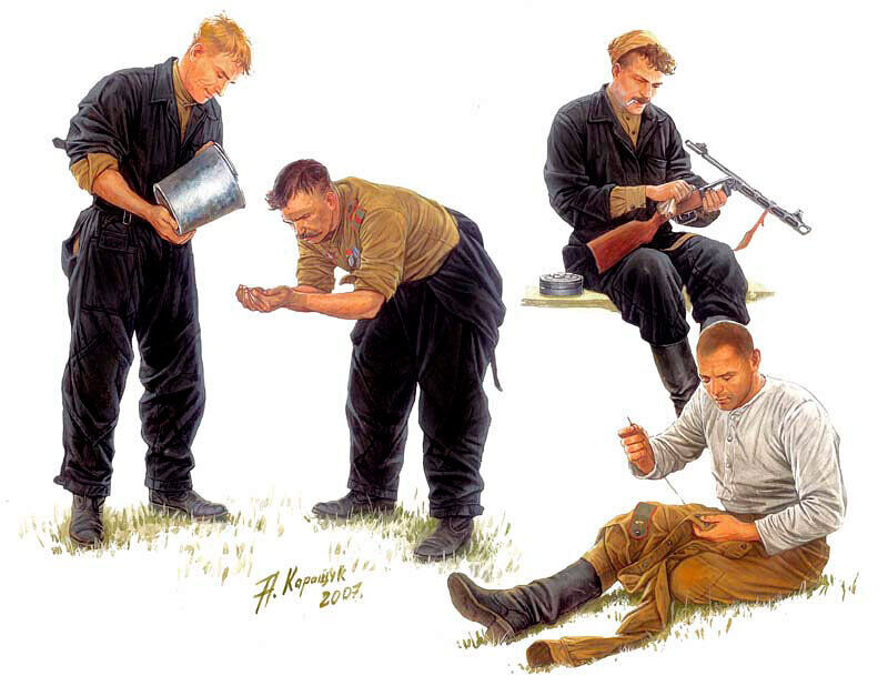 Master Box 1/35 Russian Tankmen - 1943-1944 - 4 figures MB3535