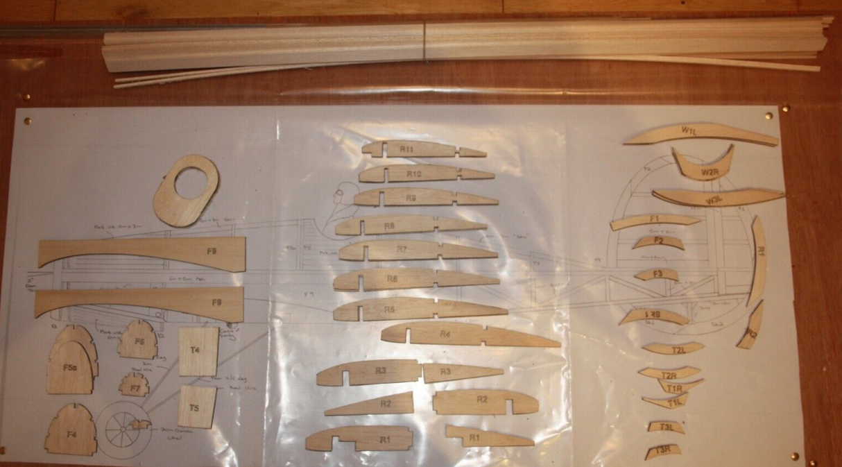 The Model Barn Schiffter Kit. A balsa and ply vintage style low wing model kit