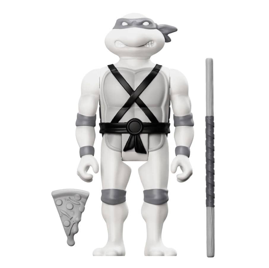 Super7 Licensed Collectables - Teenage Mutant Ninja Turtles ReAction W9 - Donatello Comic Greyscale