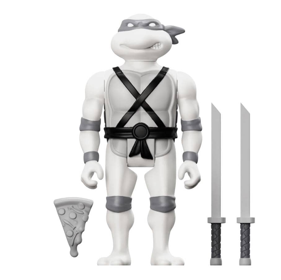 Super7 Licensed Collectables - Teenage Mutant Ninja Turtles ReAction W9 - Leonardo Comic Greyscale