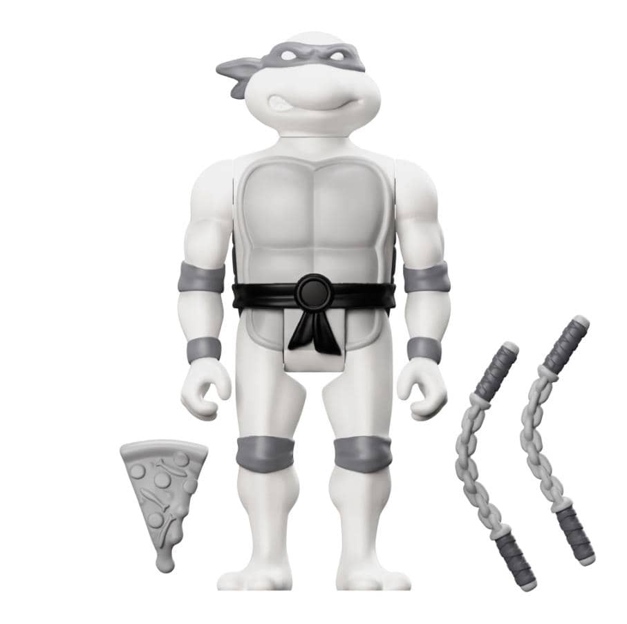 Super7 Licensed Collectables - Teenage Mutant Ninja Turtles ReAction W9 - Michelangelo Comic Greyscale