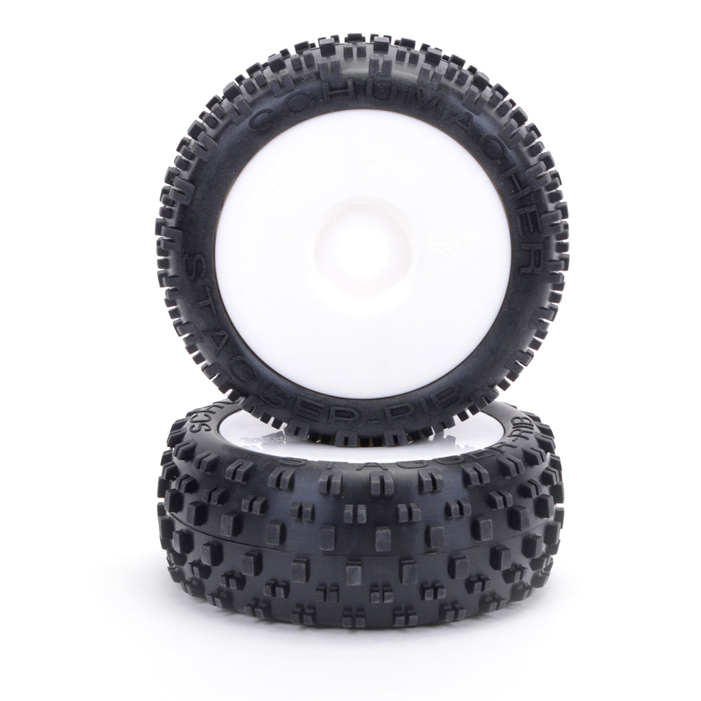 Stagger Rib 1/8th - Yellow - Pre-Glued (pr)