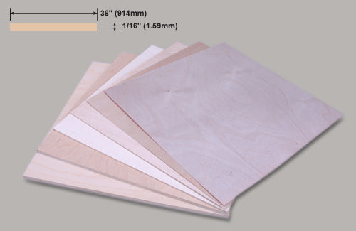 Plywood 300 x 900 x 1.5mm (1/16) (W-PW303) 5521115