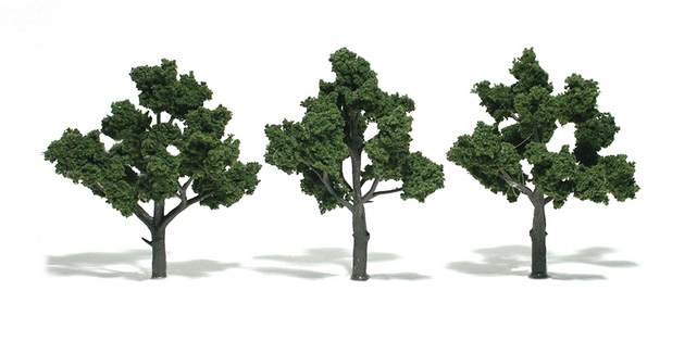 Woodland Scenics 4 inch - 5 inch Ready Made Medium Green (3/Pk) WTR1510