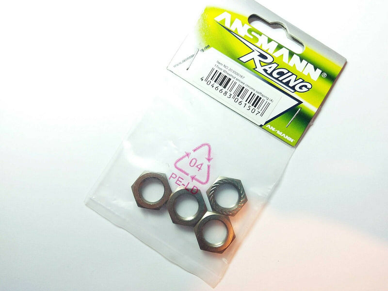 1/8 RC Buggy 17mm Wheel Nuts SmokeChrome x4