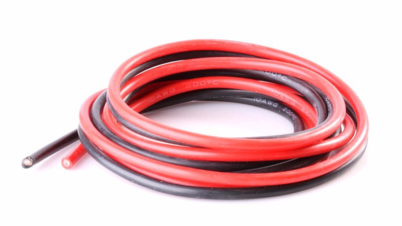 Silicone Wire 10AWG 1M Black/1M Red (1050 Strands OD5.5mm)
