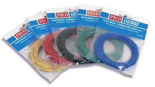 Peco PL-38 Electrical Wire 3 Amp 16 Strand - 7 metres Black