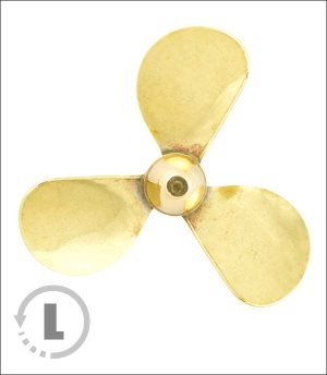 Raboesch 20mm M2 Threaded 3 Blade Brass A-Type Propeller - Left