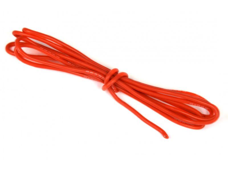 0.8mm Soft Silicone Wire 20AWG Red 1m Length - SKU 2889