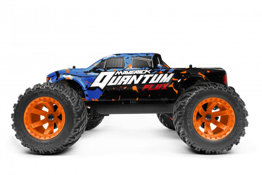 Maverick Quantum MT Flux 1/10 4WD Monster Truck - Blue/Orange Brushless