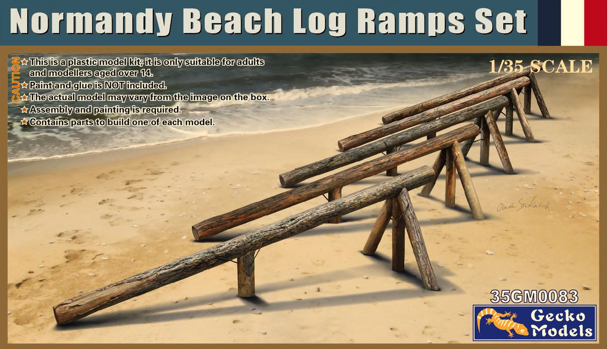GECKO 1/35 NORMANDY BEACH LOG RANP SET