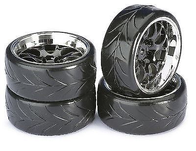 Absima Mesh Wheels with Profile A Drift Tyres Black/Chrome 4pcs