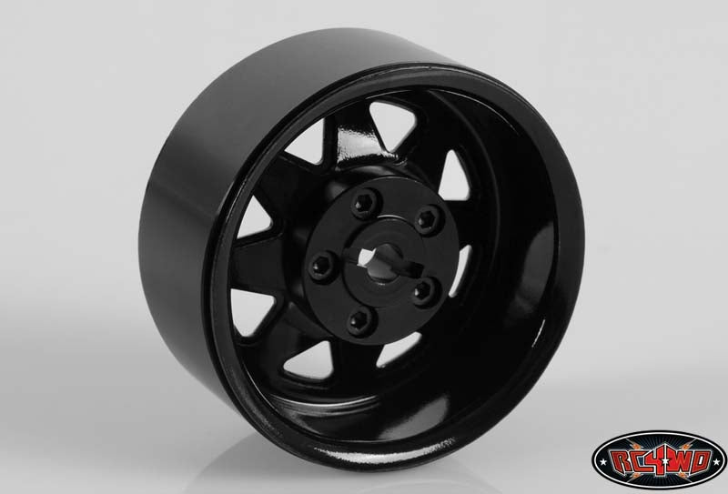RC4WD 5 Lug Wagon 1.9 scale Steel Stamped Beadlock Wheels BLACK Pin Mount realistic[(1) One WHEEL]