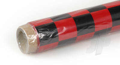 Oracover (Profilm) Covering Cheq. Large Red/Black 2 metre (5523700)