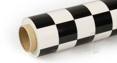 Oracover (Profilm) Covering Cheq. Large White/Black 10 metre (5523738)