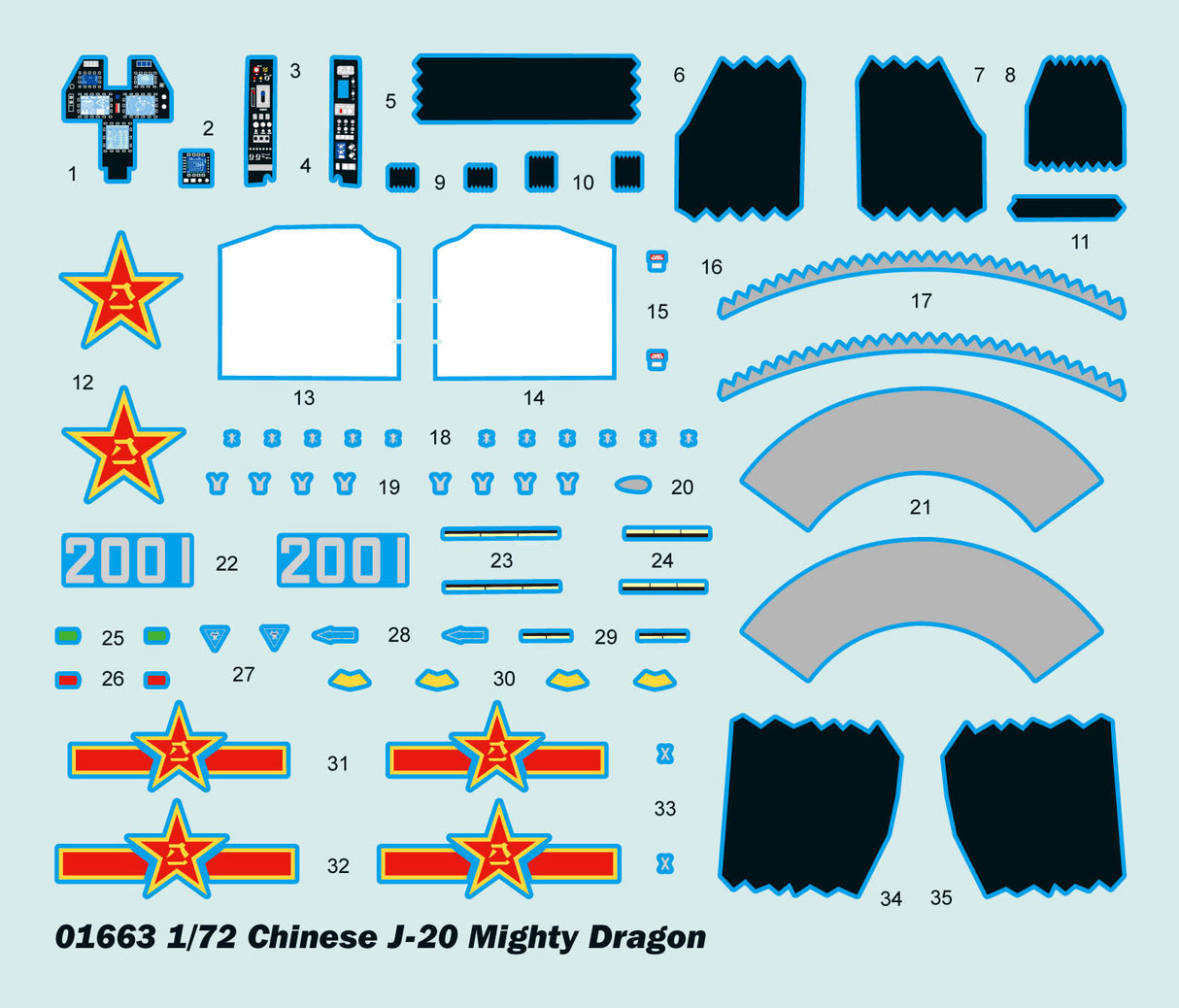 Trumpeter 1/72 Chinese J-20 Mighty Dragon 01663