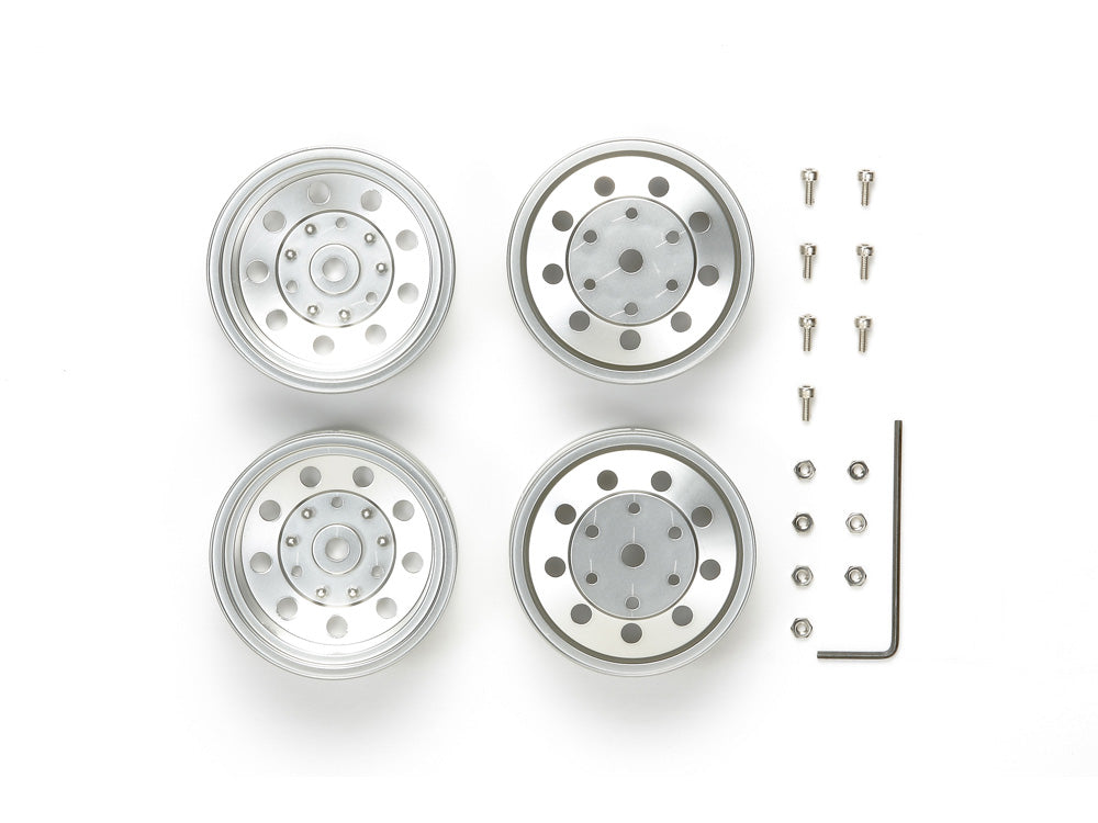 Tamiya RC 1/14 Metal-Plated Rear Wheels (22mm Width/Matt Finish)