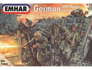 Plastic Kit Emhar 1:72 Scale German WWI Infantry with Tank Crew EM7203