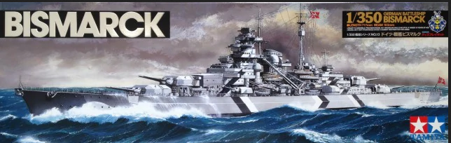 Tamiya 1/350 Bismarck German Battleship with stand 78013