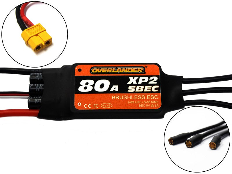 Overlander XP2 80A SBEC BrushlessESC-RTF(XT60)-SKU 2773