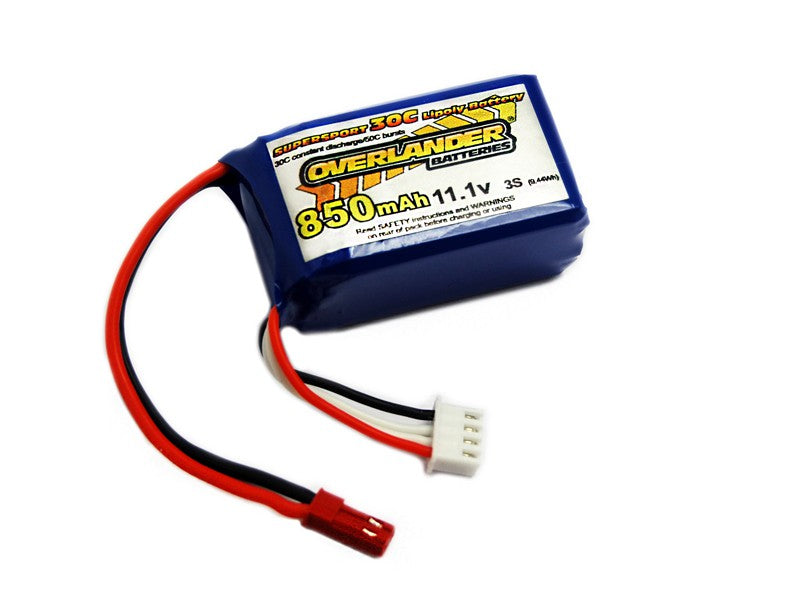 LiPo Batteries 850mAh 3S 11.1v 35C Supersport- BEC Connector