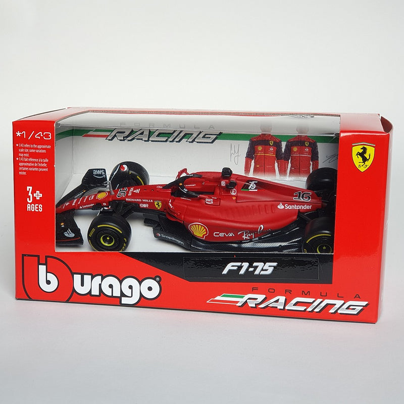 Bburago 1/43 F1 Ferrari F1-75 (2022) Leclerc (No.16) B18-36832L