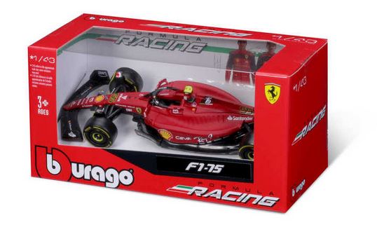 Bburago 1/43 F1 Ferrari F1-75 (2022) Sainz No.55 B18-36832S