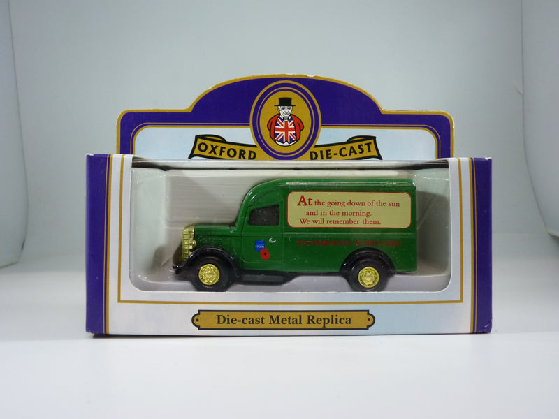Oxford Die-Casts Limited Edition Remembrance Sunday Green Van