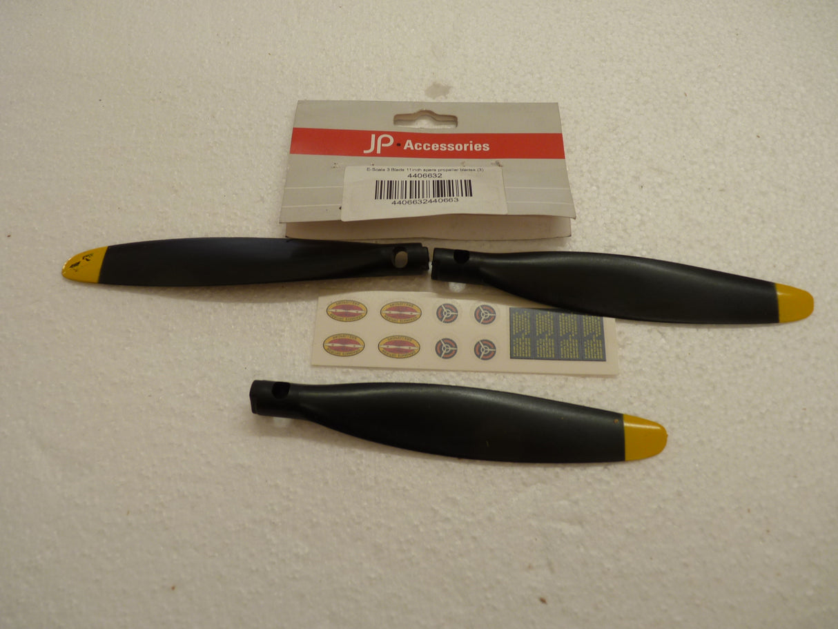 E-Scale 3 Blade 11inch spare propeller blades (3) (Box96)