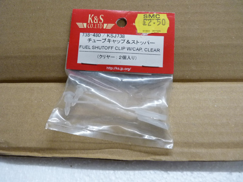 K&S Fuel Shutoff clip with cap - pair  (BOX 75)