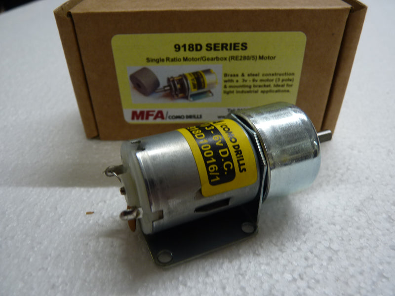 MFA Geared Motor Single Ratio 100:1 6v DC Motor. 4mm Output Shaft