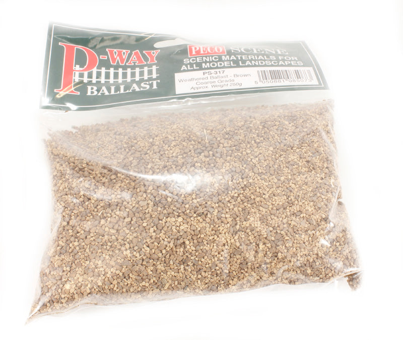 Peco Products PS-317 Weathered ballast brown - coarse
