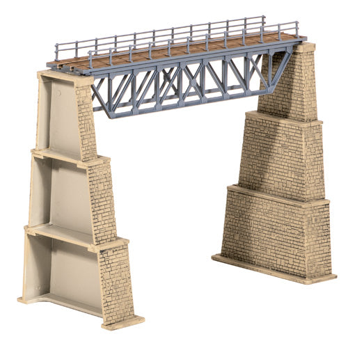 Ratio 240 Steel truss bridge with stone piers plastic kit N gauge
