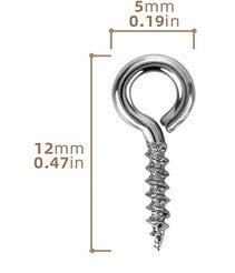 Screw Eyes 12 x 5mm - pack of 10